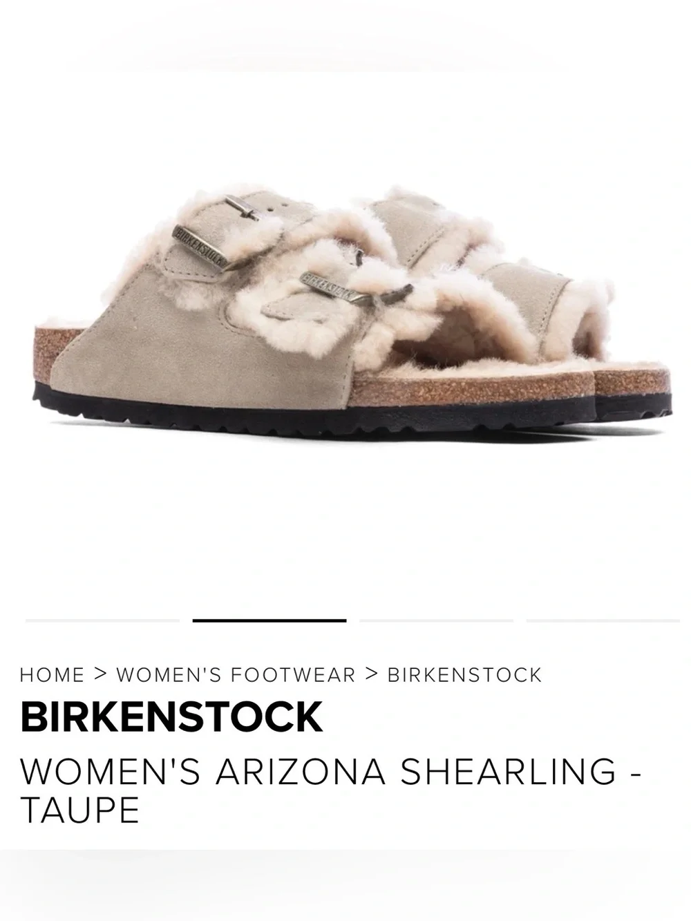 Birkenstock Women's Arizona Shearling Sandal - Beige Taupe